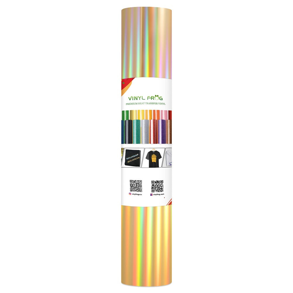 Metallic Foil HTV Holographic Rainbow Heat Transfer Vinyl 12 X 5ft for  T-shirt