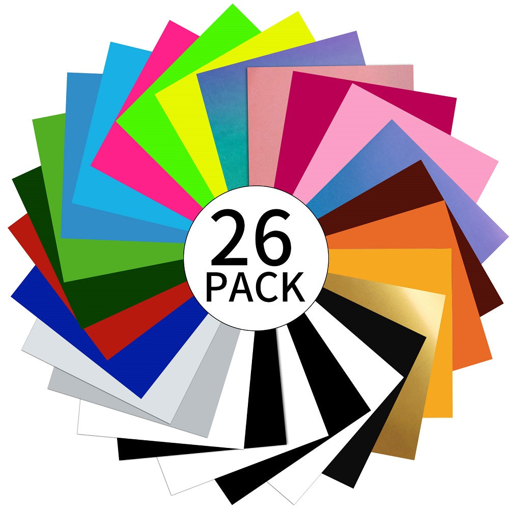 12 X 12/Sheet Heat Transfer Vinyl Assorted Colors Sheets Bundle –  VinylFrog