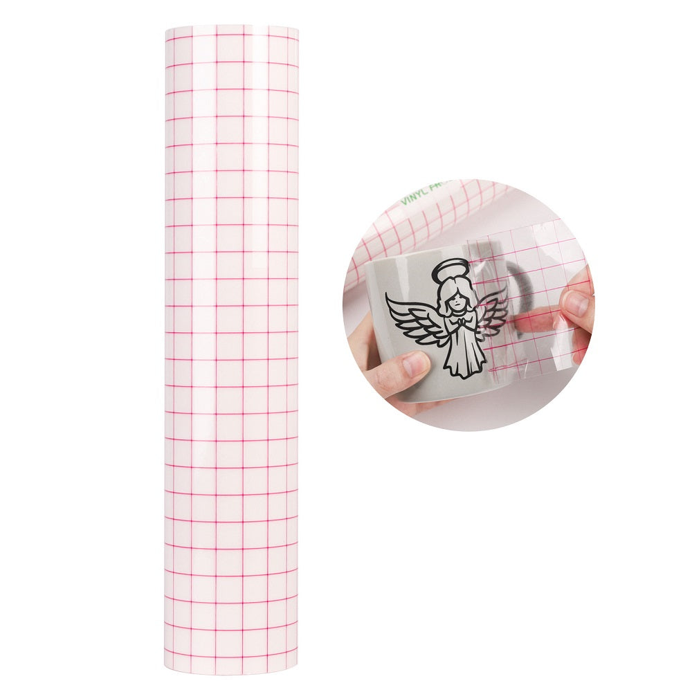  VINYL FROG Clear Vinyl Transfer Paper Tape Roll-12 x 10 FT  w/Alignment Red Grid Application Transfer Tape Perfect for Self Adhesive  Vinyl for Signs Stickers Decals Walls Doors & Windows